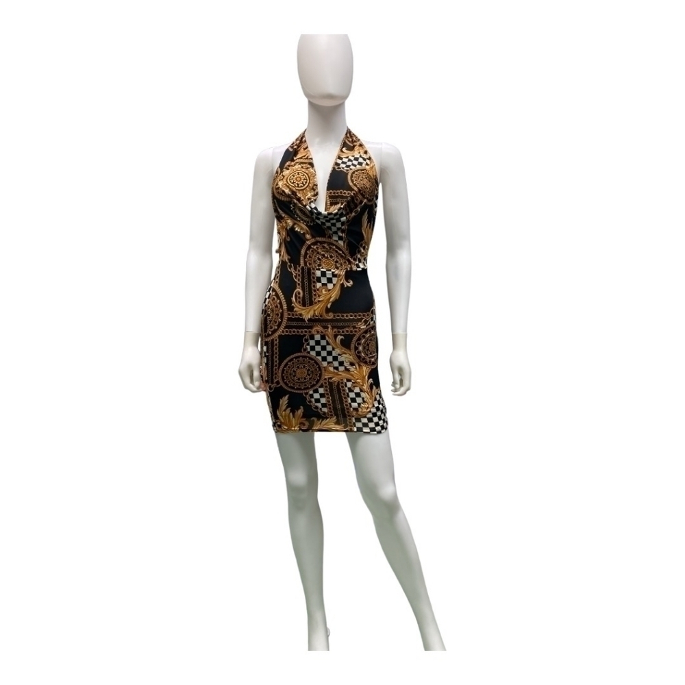 Celebrity Fashion Halter  Mini Dress